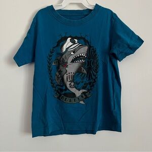 Hurley Shark Blue Graphic Kids Short Sleeve T Shirt-Boys Size Small